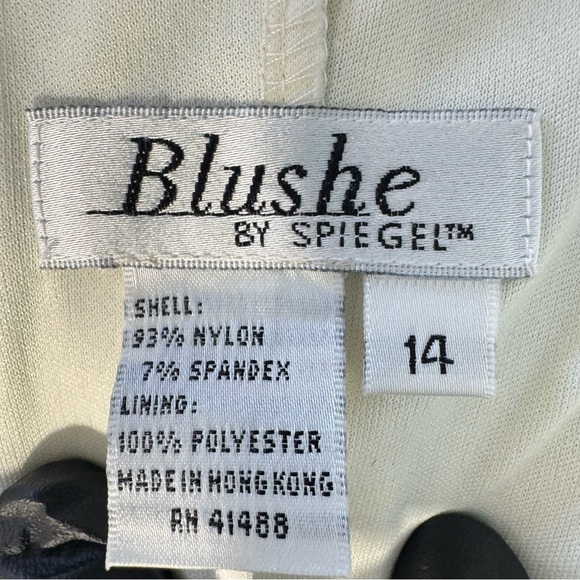 Vintage 90s Blushe Spiegel Embroidered Maxi Dress Size 14 Yellow Sheer Boho Y2K - Picture 9 of 10